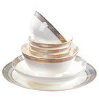 Jingdezhen Ceramic Tableware Light Luxury Bowl Plate Spoon Combination Full Set of Bone Porcelain Bowls and Dishes Household Set - Grand Goldman
