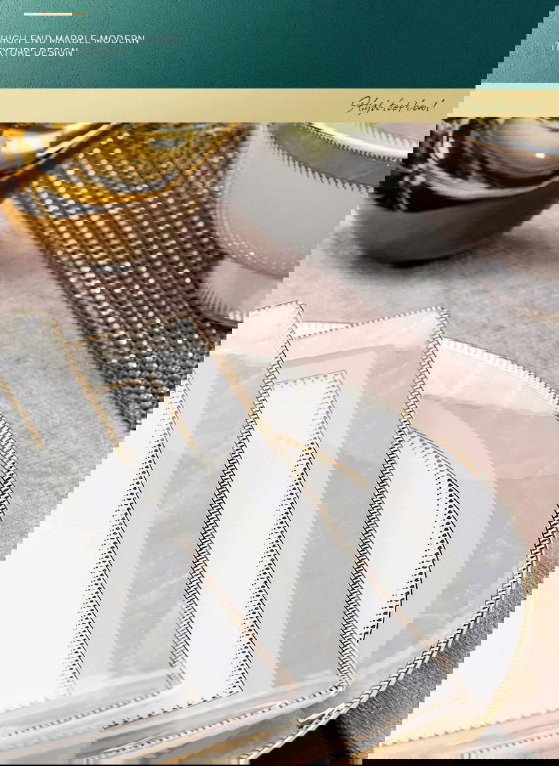 Jingdezhen Ceramic Tableware Light Luxury Bowl Plate Spoon Combination Full Set of Bone Porcelain Bowls and Dishes Household Set - Grand Goldman