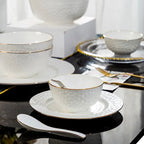 Jingdezhen Ceramic Tableware Set, Hand-painted Phnom Penh Water Cube Creative Bone Porcelain Bowls and Dishes for Home Use - Grand Goldman