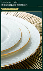 Jingdezhen Ceramic Tableware Set, Hand-painted Phnom Penh Water Cube Creative Bone Porcelain Bowls and Dishes for Home Use - Grand Goldman