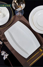 Jingdezhen Ceramic Tableware Set, Hand-painted Phnom Penh Water Cube Creative Bone Porcelain Bowls and Dishes for Home Use - Grand Goldman