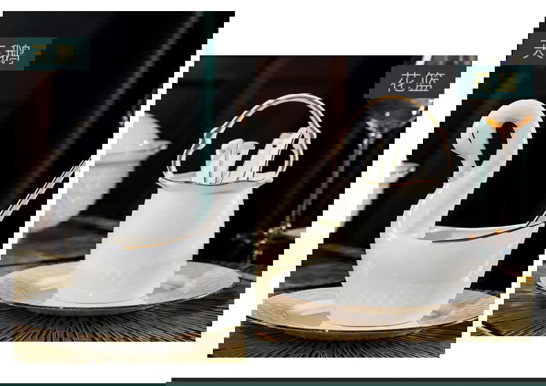 Jingdezhen Ceramic Tableware Set, Hand-painted Phnom Penh Water Cube Creative Bone Porcelain Bowls and Dishes for Home Use - Grand Goldman