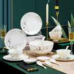 Jingdezhen Chinese style household ceramic bowls, plates, sets, boxes, bone china tableware, bowls, chopsticks, sets, porcelain - Grand Goldman