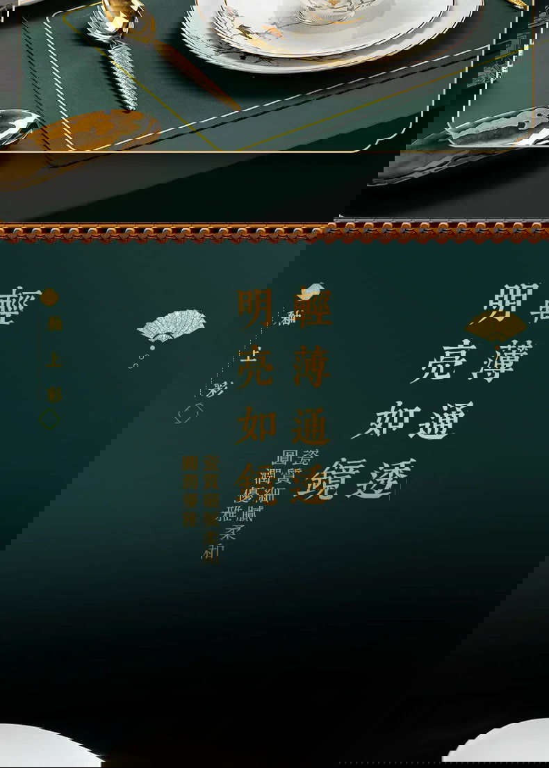 Jingdezhen Chinese style household ceramic bowls, plates, sets, boxes, bone china tableware, bowls, chopsticks, sets, porcelain - Grand Goldman