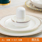 Jingdezhen European Style Simple Gold Border 56 Head Bone Porcelain Tableware Ceramic Bowl and Plate Combination - Grand Goldman