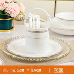 Jingdezhen European Style Simple Gold Border 56 Head Bone Porcelain Tableware Ceramic Bowl and Plate Combination - Grand Goldman