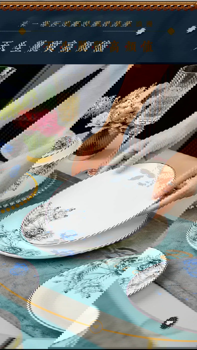 Jingdezhen Household Ceramic Bowls, Tableware Set, Bowls, Dishes, Chinese Bone Porcelain Tableware - Grand Goldman