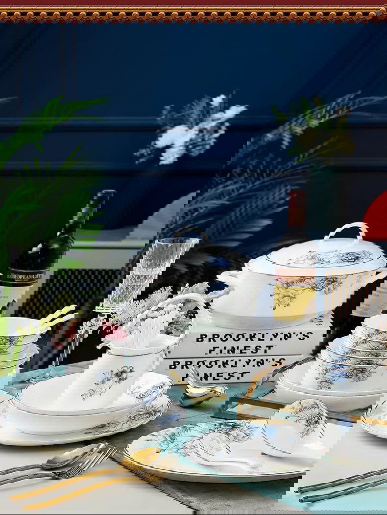 Jingdezhen Household Ceramic Bowls, Tableware Set, Bowls, Dishes, Chinese Bone Porcelain Tableware - Grand Goldman