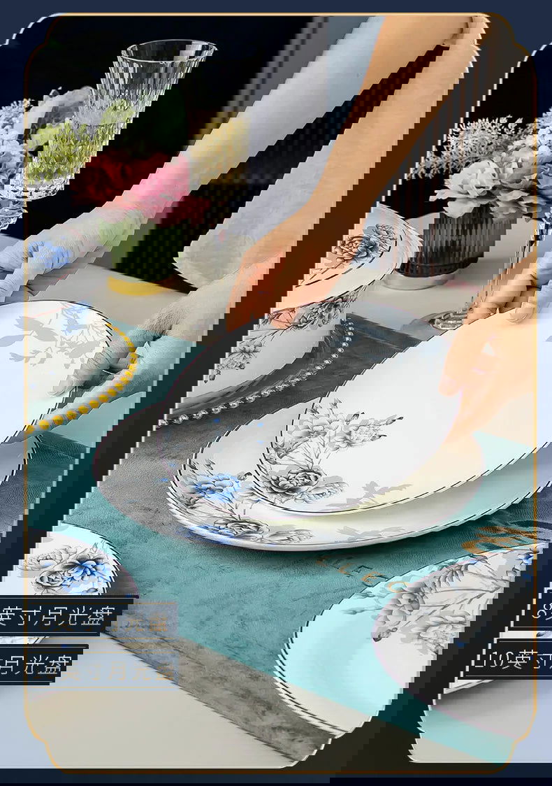 Jingdezhen Household Ceramic Bowls, Tableware Set, Bowls, Dishes, Chinese Bone Porcelain Tableware - Grand Goldman