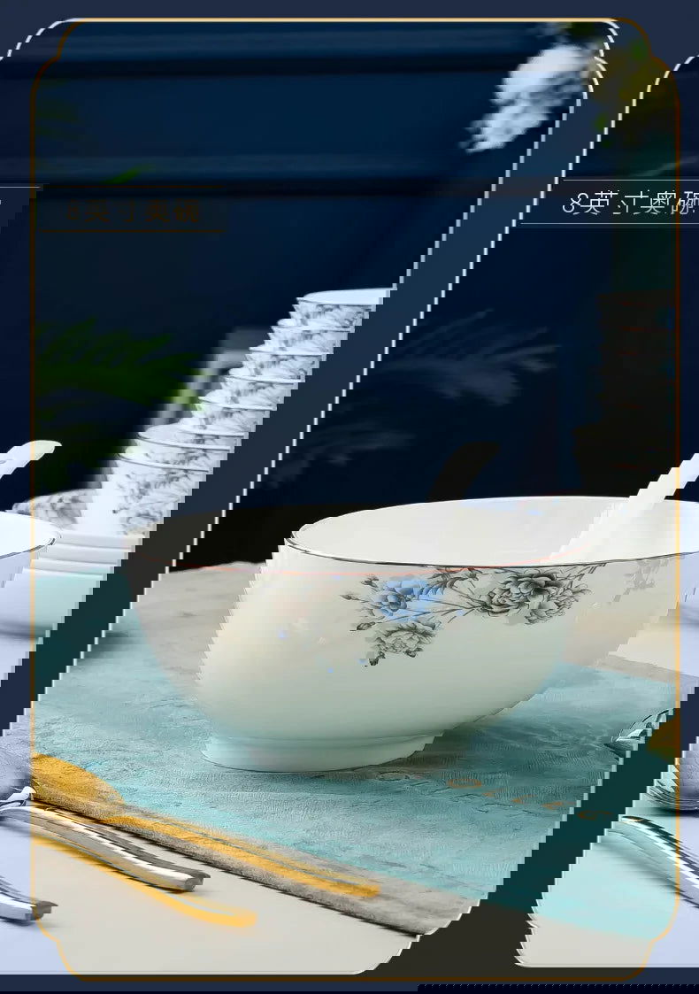 Jingdezhen Household Ceramic Bowls, Tableware Set, Bowls, Dishes, Chinese Bone Porcelain Tableware - Grand Goldman