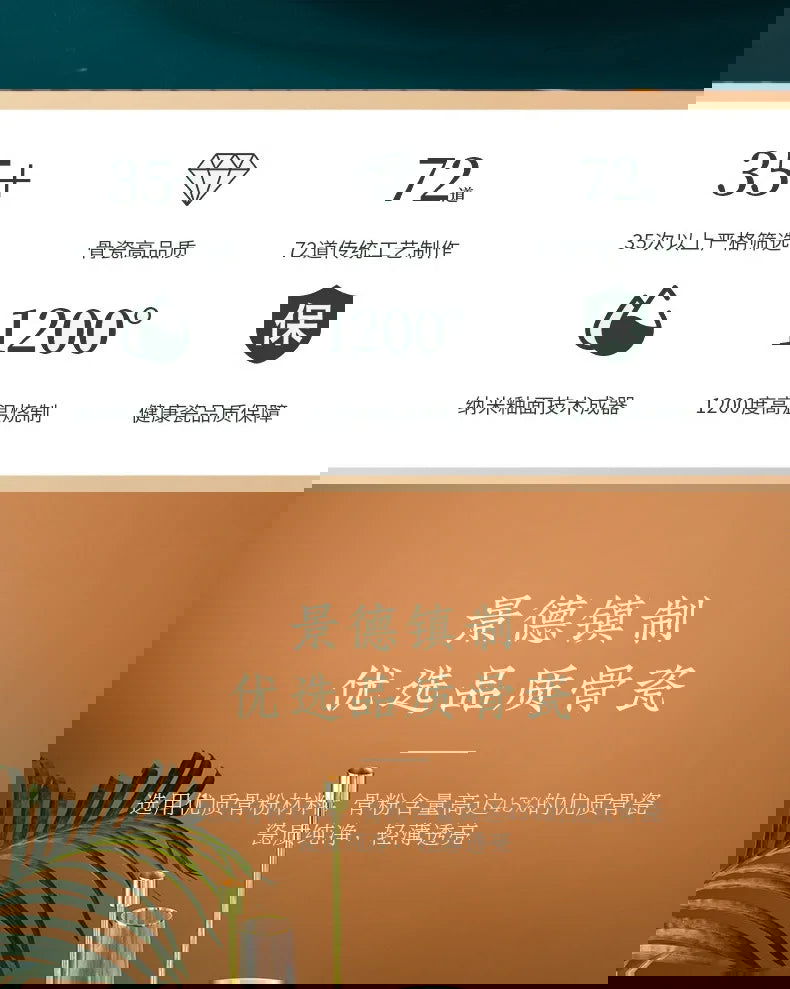 Jingdezhen Light Luxury Bone Porcelain Hand-painted Gold Border Bowl Plate Combination, Celadon Tableware Set for Household Use - Grand Goldman