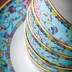 Jingdezhen bowl and dish set palace bowl enamel color ceramic tableware set bone tableware set plate combination - Grand Goldman