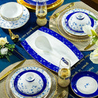 Jingdezhen ceramic tableware, bowl and plate combination set, bone china tableware for household use - Grand Goldman