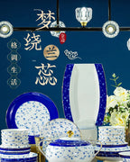 Jingdezhen ceramic tableware, bowl and plate combination set, bone china tableware for household use - Grand Goldman