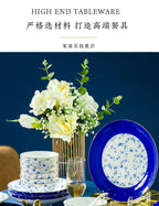 Jingdezhen ceramic tableware, bowl and plate combination set, bone china tableware for household use - Grand Goldman