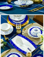 Jingdezhen ceramic tableware, bowl and plate combination set, bone china tableware for household use - Grand Goldman