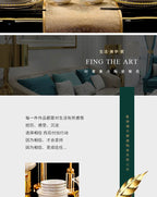 Jingdezhen dish set housewarming tableware set bowl and plate ceramic tableware set light luxury plate bowl - Grand Goldman