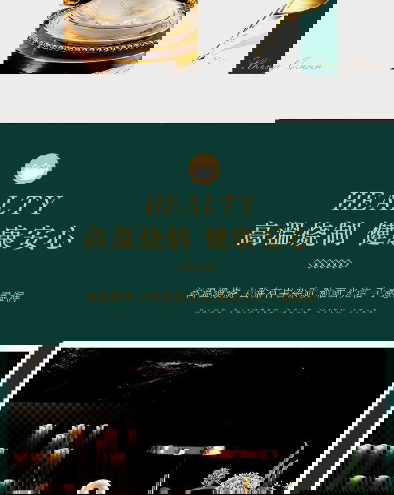 Jingdezhen dish set housewarming tableware set bowl and plate ceramic tableware set light luxury plate bowl - Grand Goldman