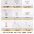 Jingdezhen dish set housewarming tableware set bowl and plate ceramic tableware set light luxury plate bowl - Grand Goldman