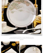Jingdezhen dish set housewarming tableware set bowl and plate ceramic tableware set light luxury plate bowl - Grand Goldman