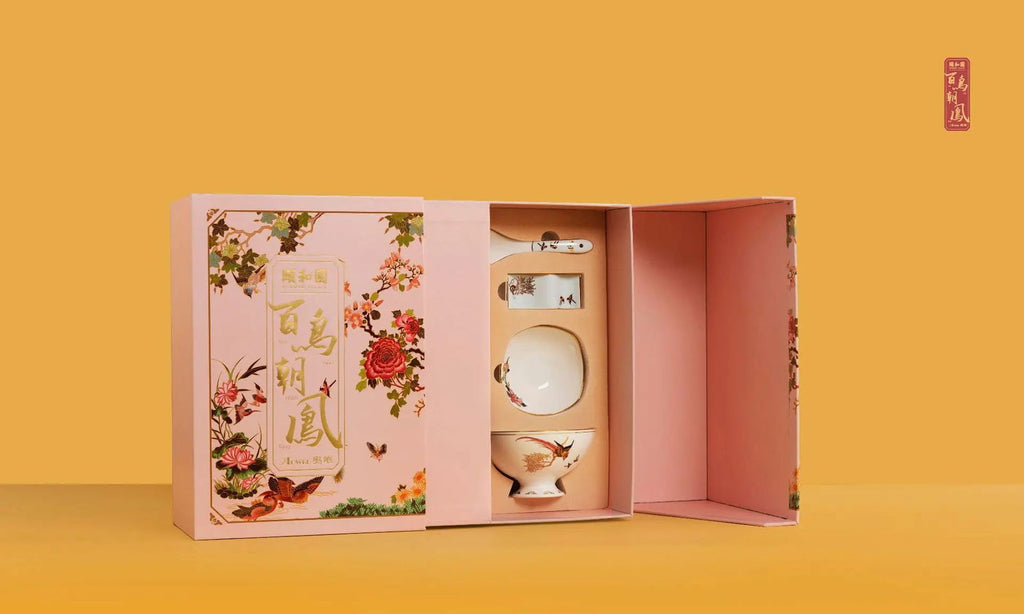 Jingdezhen tableware set, birds and phoenix dishes set, household light luxury and high-end - Grand Goldman