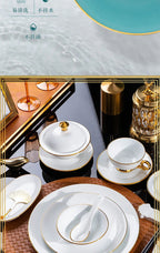 Jingdezhen tableware set, hotel tableware, dishes, gifts, handmade gilt edged dining plates, household dining plates - Grand Goldman