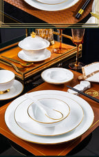 Jingdezhen tableware set, hotel tableware, dishes, gifts, handmade gilt edged dining plates, household dining plates - Grand Goldman