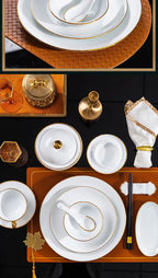 Jingdezhen tableware set, hotel tableware, dishes, gifts, handmade gilt edged dining plates, household dining plates - Grand Goldman