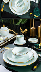 Jingdezhen tableware set, hotel tableware, dishes, gifts, handmade gilt edged dining plates, household dining plates - Grand Goldman
