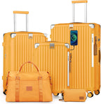 Joyway Carry On Luggage, Expandable Suitcase with Smart Luggage Cup Holder and USB Port, 20 IN Hardside Luggage with TSA Lock Spinner Double Wheels, White - Grand Goldman