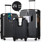Joyway Carry On Luggage, Expandable Suitcase with Smart Luggage Cup Holder and USB Port, 20 IN Hardside Luggage with TSA Lock Spinner Double Wheels, White - Grand Goldman