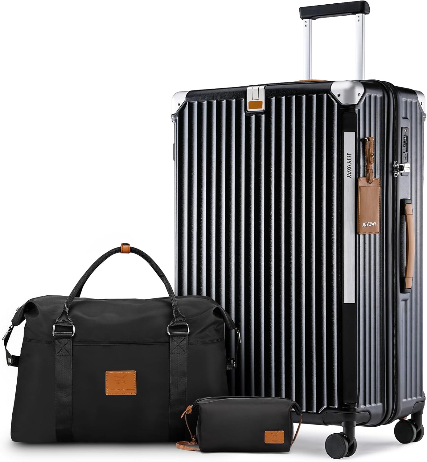 Joyway Carry On Luggage, Expandable Suitcase with Smart Luggage Cup Holder and USB Port, 20 IN Hardside Luggage with TSA Lock Spinner Double Wheels, White - Grand Goldman