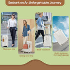 Joyway Carry On Luggage, Expandable Suitcase with Smart Luggage Cup Holder and USB Port, 20 IN Hardside Luggage with TSA Lock Spinner Double Wheels, White - Grand Goldman