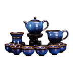 Jun Kiln Brushed Kung Fu Tea Set With Tianmu Glaze - Grand Goldman
