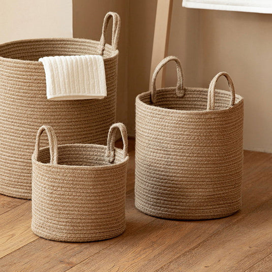 Jute Hand-woven Cotton Basket - Grand Goldman