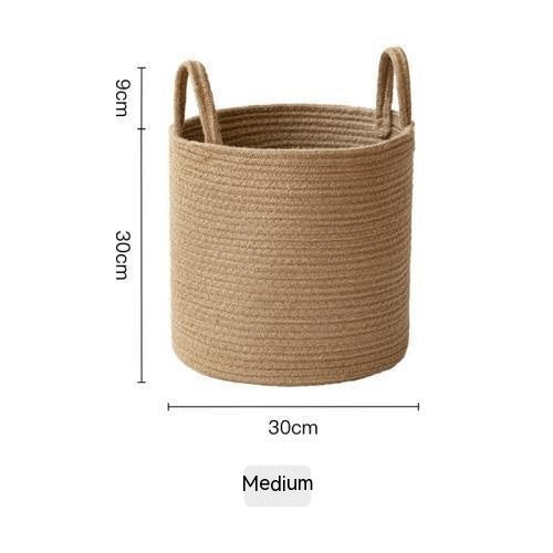 Jute Hand-woven Cotton Basket - Grand Goldman