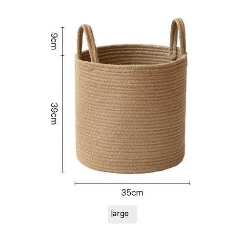 Jute Hand-woven Cotton Basket - Grand Goldman