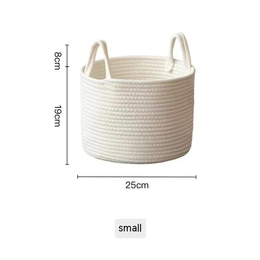 Jute Hand-woven Cotton Basket - Grand Goldman