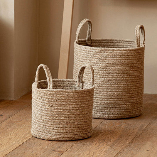 Jute Hand-woven Cotton Basket - Grand Goldman