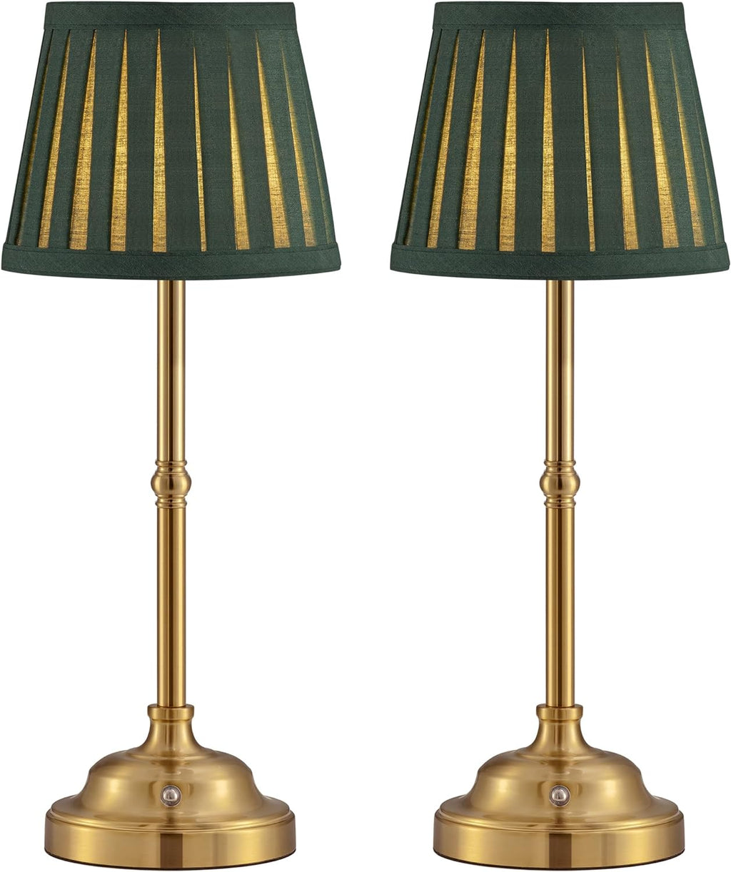 KDG Portables Cordless Table Lamp, Fabric Shade Desk Lamp, 5000mAh Rechargeable Battery Powered Lighting, Dimmable Light for Dining Room, Bedroom, Bedside, Bar, Night Light, Camping, Balcony (Bronze) - Grand Goldman