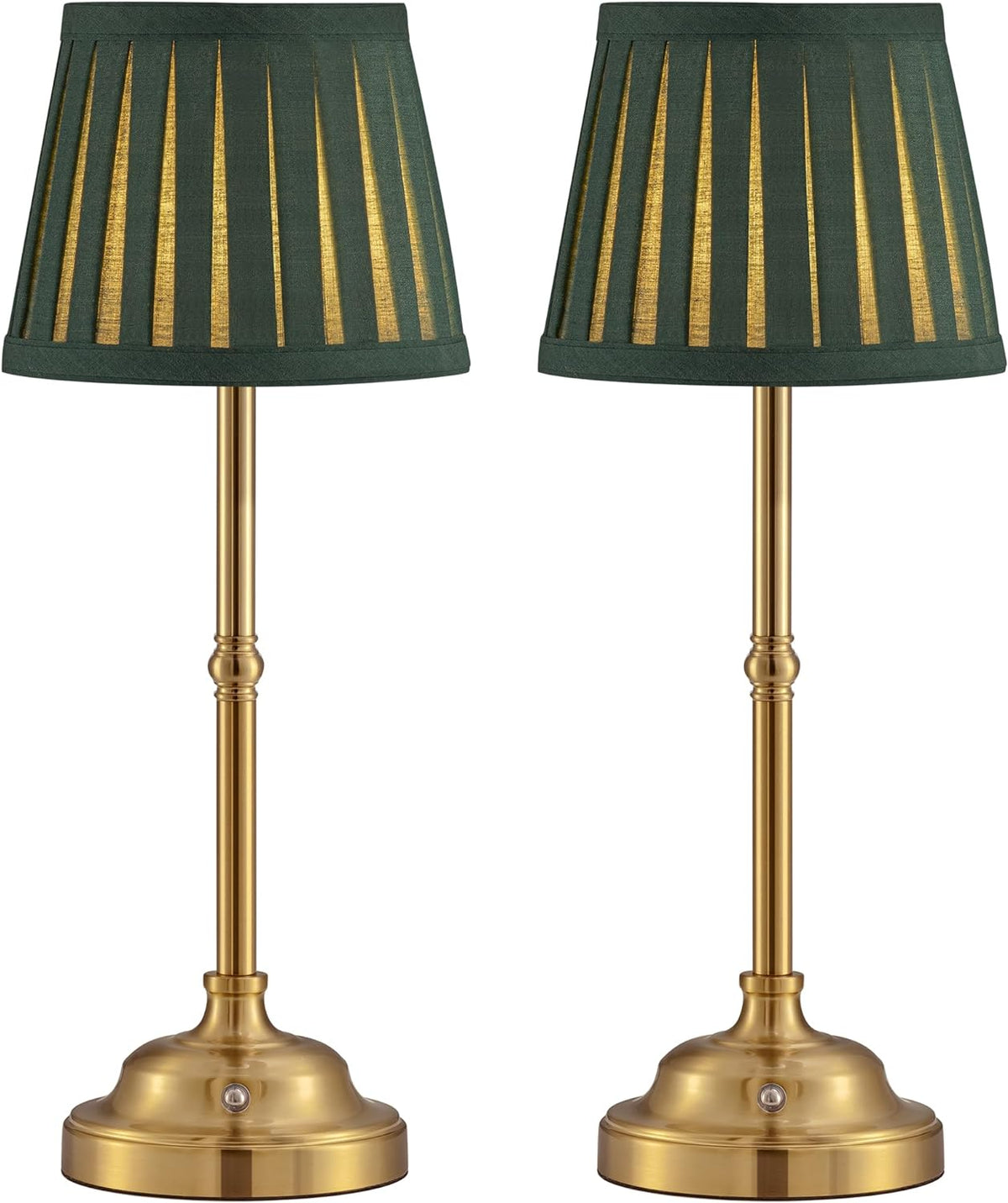 KDG Portables Cordless Table Lamp, Fabric Shade Desk Lamp, 5000mAh Rechargeable Battery Powered Lighting, Dimmable Light for Dining Room, Bedroom, Bedside, Bar, Night Light, Camping, Balcony (Bronze) - Grand Goldman