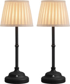 KDG Portables Cordless Table Lamp, Fabric Shade Desk Lamp, 5000mAh Rechargeable Battery Powered Lighting, Dimmable Light for Dining Room, Bedroom, Bedside, Bar, Night Light, Camping, Balcony (Bronze) - Grand Goldman