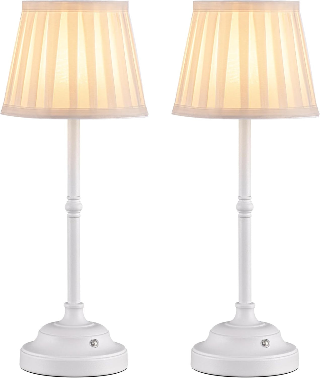 KDG Portables Cordless Table Lamp, Fabric Shade Desk Lamp, 5000mAh Rechargeable Battery Powered Lighting, Dimmable Light for Dining Room, Bedroom, Bedside, Bar, Night Light, Camping, Balcony (Bronze) - Grand Goldman