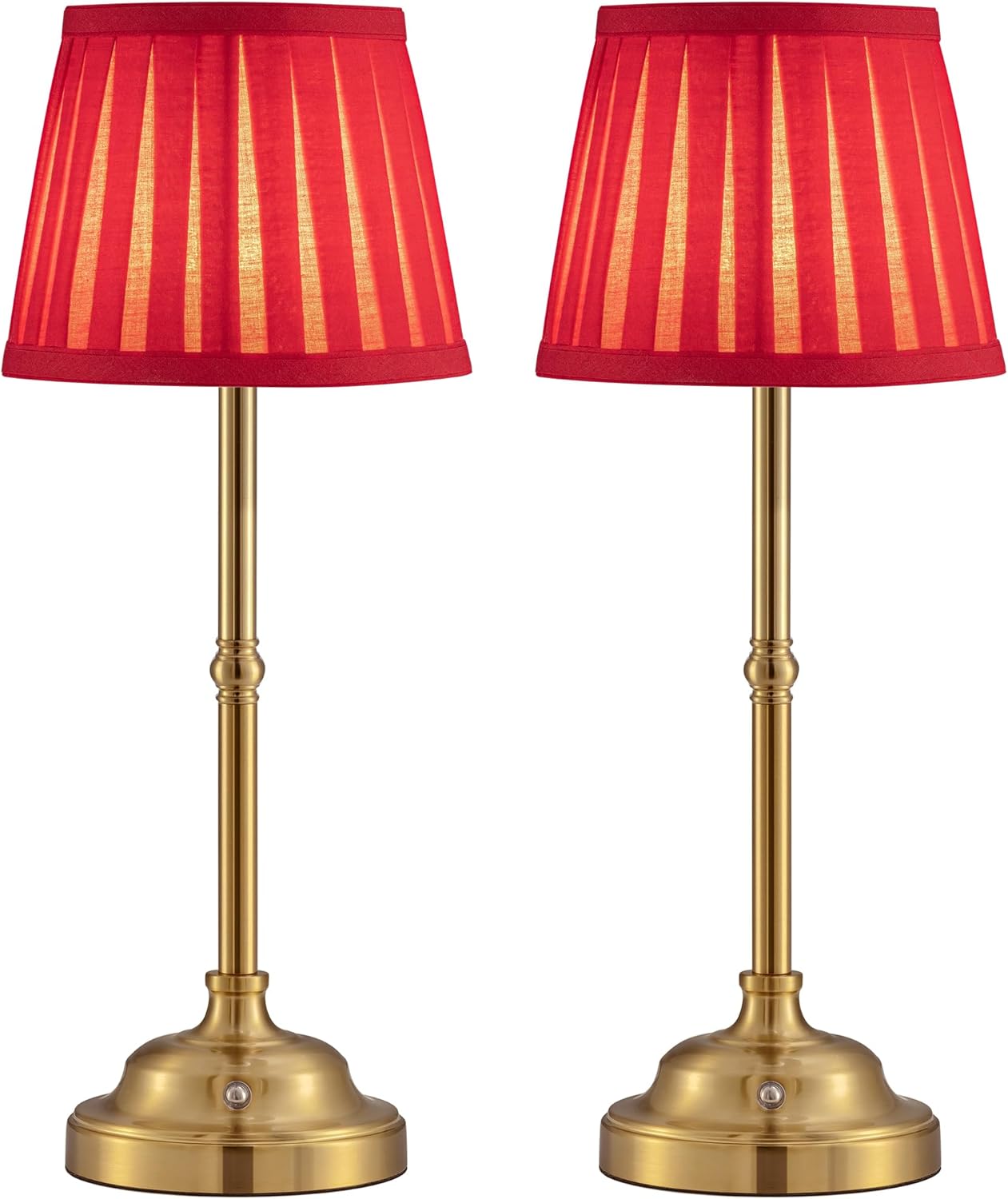 KDG Portables Cordless Table Lamp, Fabric Shade Desk Lamp, 5000mAh Rechargeable Battery Powered Lighting, Dimmable Light for Dining Room, Bedroom, Bedside, Bar, Night Light, Camping, Balcony (Bronze) - Grand Goldman