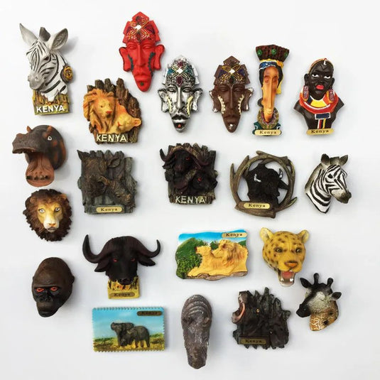 Kenyan Animal African Humanities Fridge Magnets Tourism Souvenirs Magnetic Stickers Refrigerator Stickers Collection Home Decor - Grand Goldman