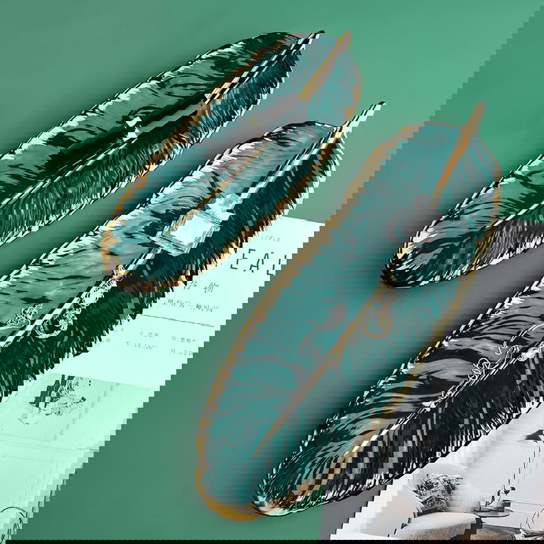 Key Plate Porch Leaf Ornaments Dinner Plate Tray Ceramic - Grand Goldman