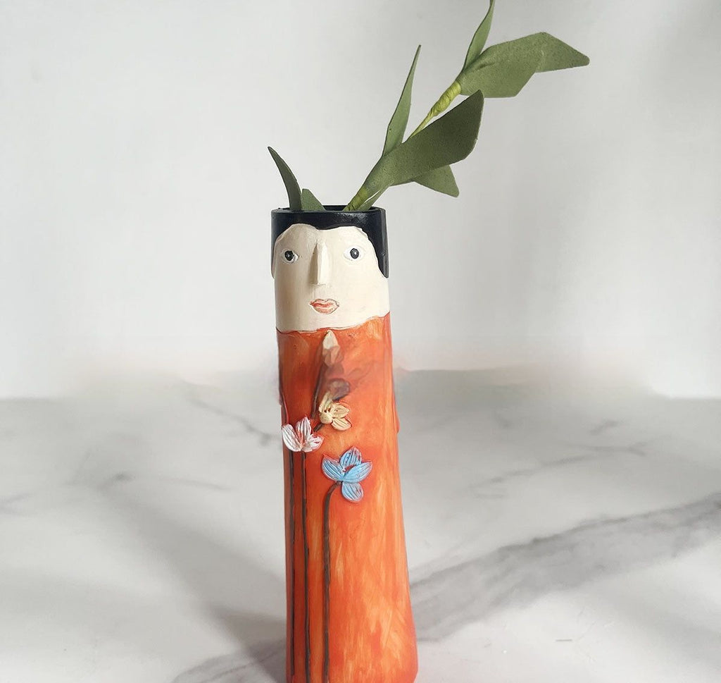 Kid Painting Sunshine Family Bud Vase Home Decoration Indoor Outdoor Art Decoration Sculptured Ornaments - Grand Goldman