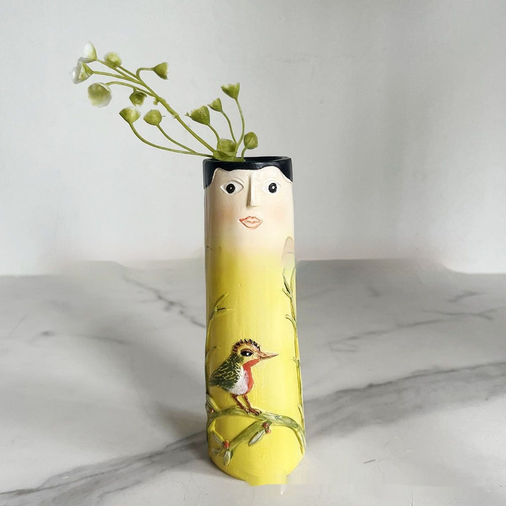 Kid Painting Sunshine Family Bud Vase Home Decoration Indoor Outdoor Art Decoration Sculptured Ornaments - Grand Goldman
