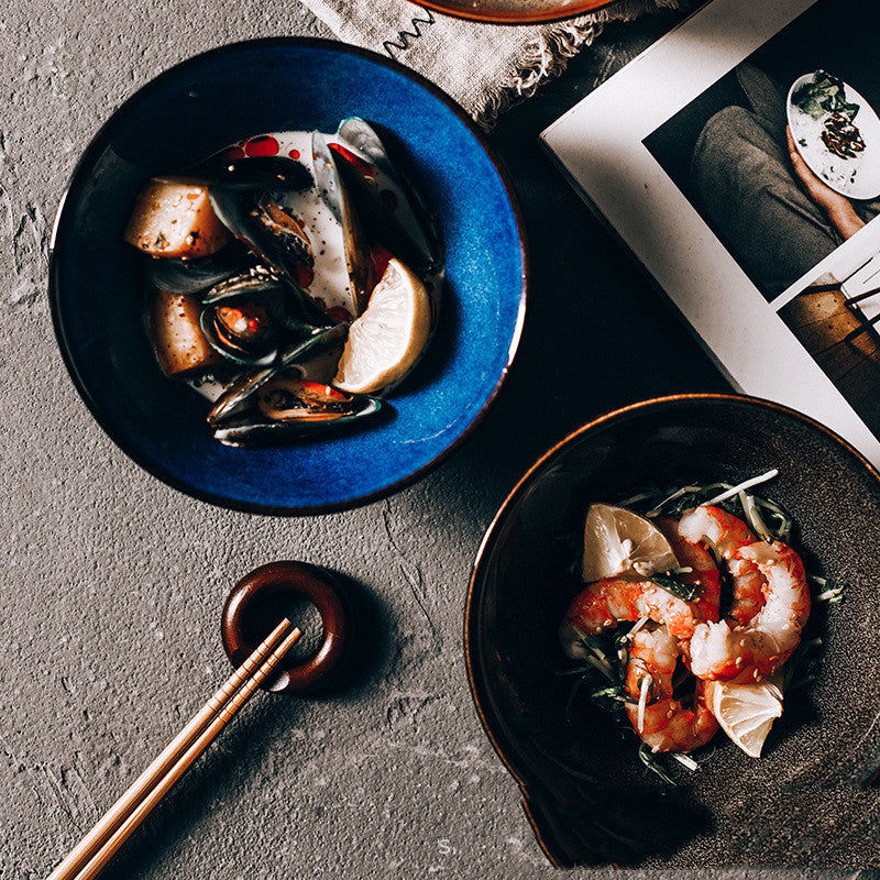 Kiln-style Household Ceramic Large Rice Bowl Noodle Bowl Restaurant Retro Salad Bowl Hat Bowl Soup Bowl Dessert Bowl - Grand Goldman