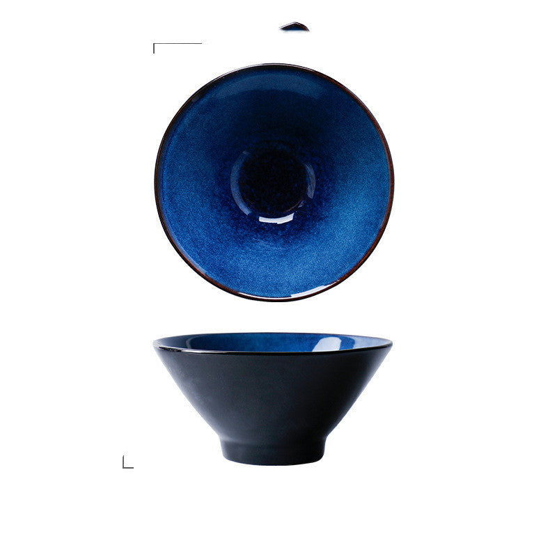Kiln-style Household Ceramic Large Rice Bowl Noodle Bowl Restaurant Retro Salad Bowl Hat Bowl Soup Bowl Dessert Bowl - Grand Goldman